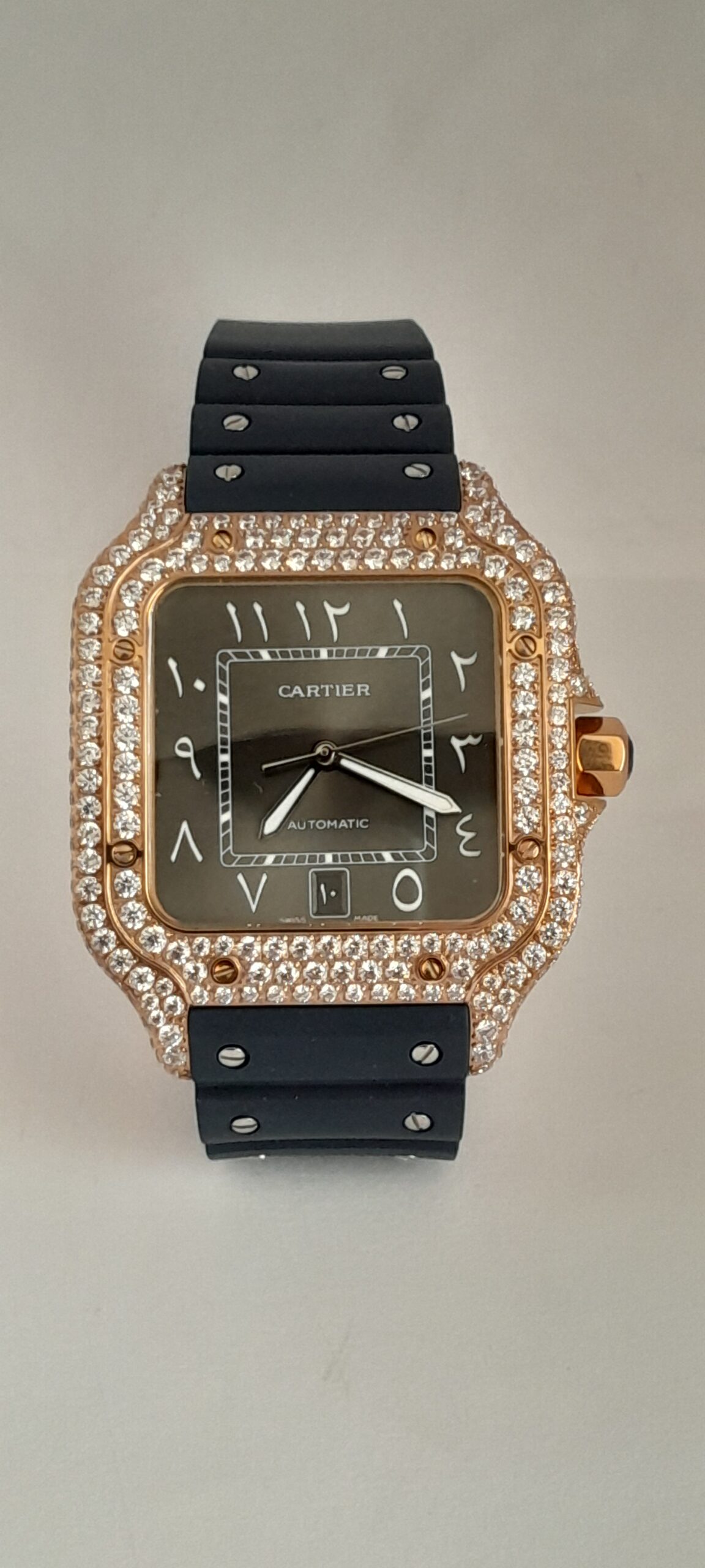 Swiss Cartier Santos Oro Rosa Full Dumont